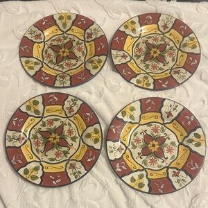 Pier 1 set of 4 Pier 1 Vallarta hand painted earthen ware salad plate 9”